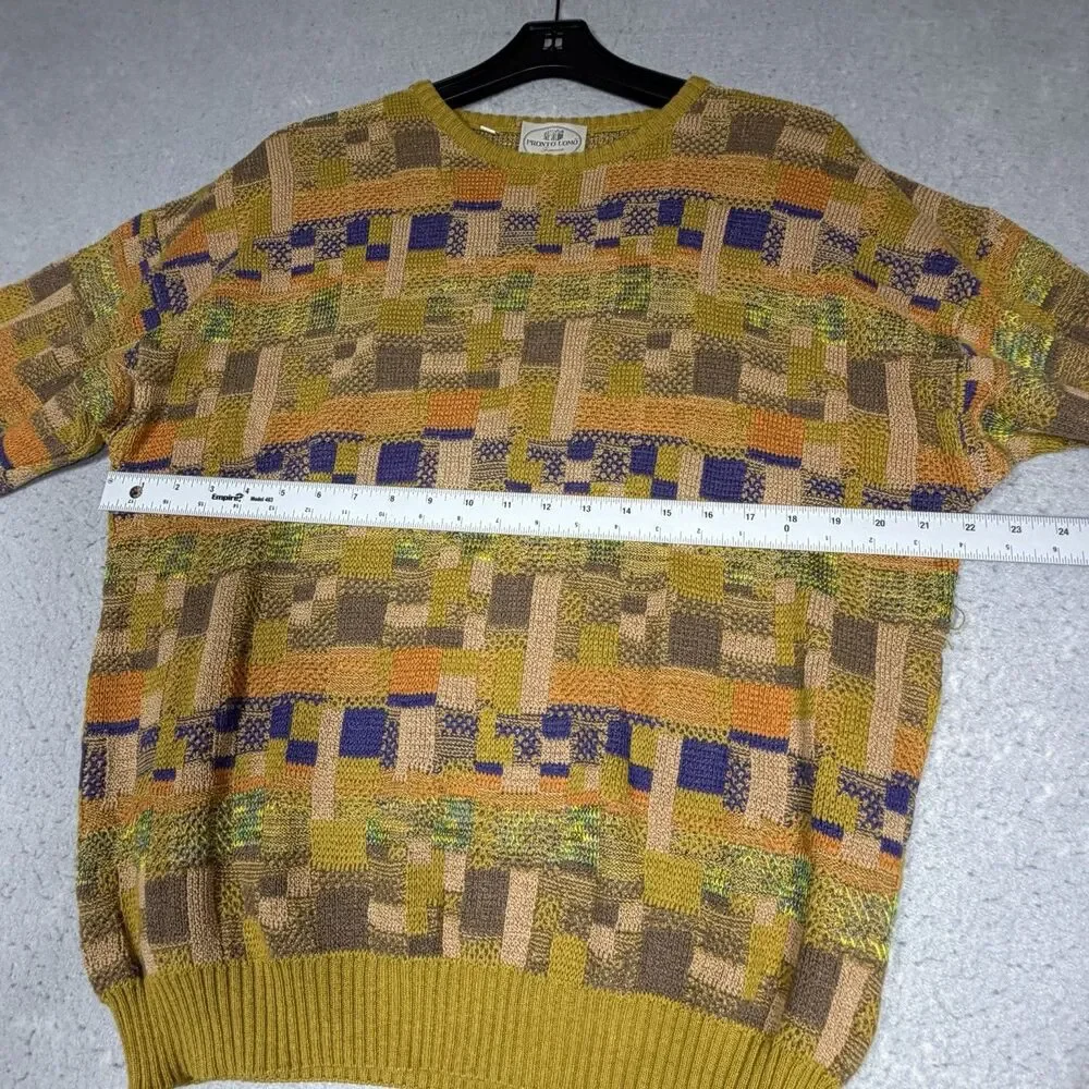 Vintage Pronto Uomo Sweater Men’s Medium Multicolor Italy Made Grandpa core